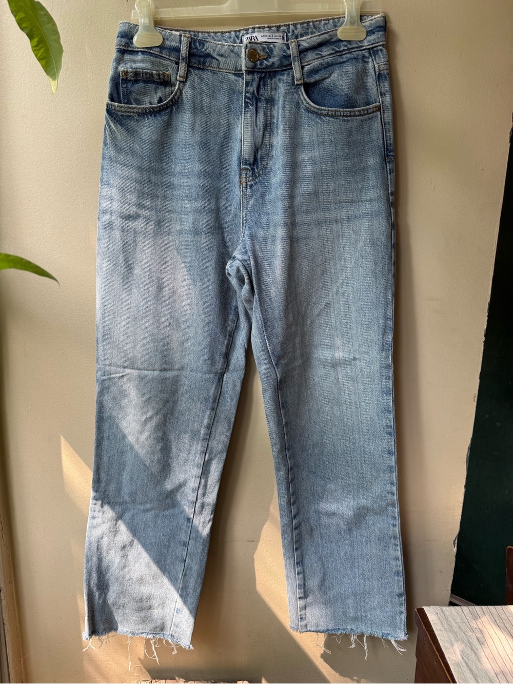 Zara Woman’s Faded Light Blue Straight Jeans